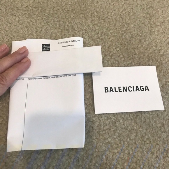 COPY - Balenciaga Blue Green Multi Wool Hoodie Logo Scarf - Picture 10 of 10